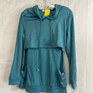 Ginkana Womens Nursing Hoodie with Long Sleeves & Pockets Soft Knit Sweatshirt